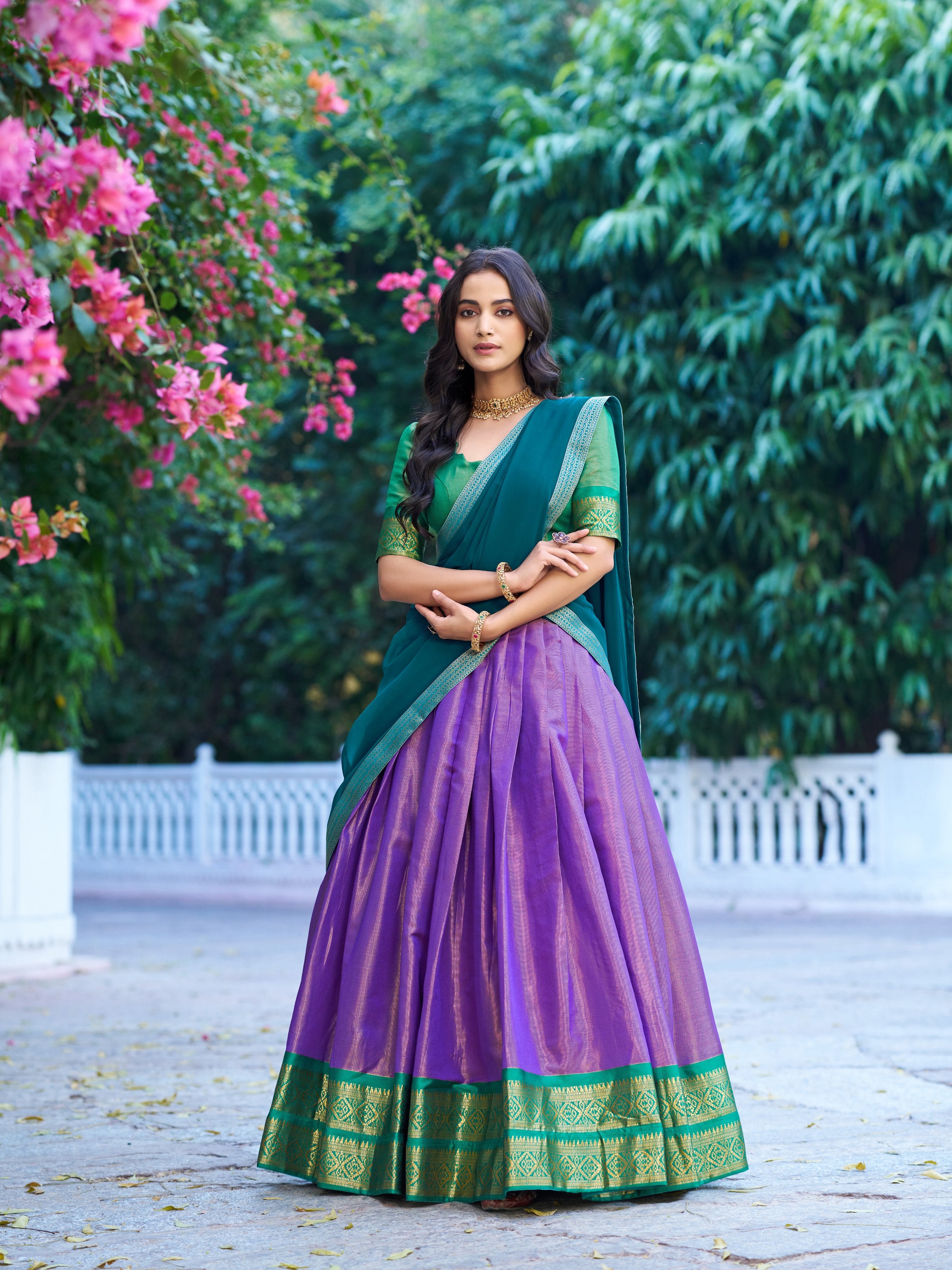 silk lacha dress Lacha Bridal Lehenga Lancha Dress Design Image Buy Superlative Purple And Rust Silk Readymade Lehenga Choli