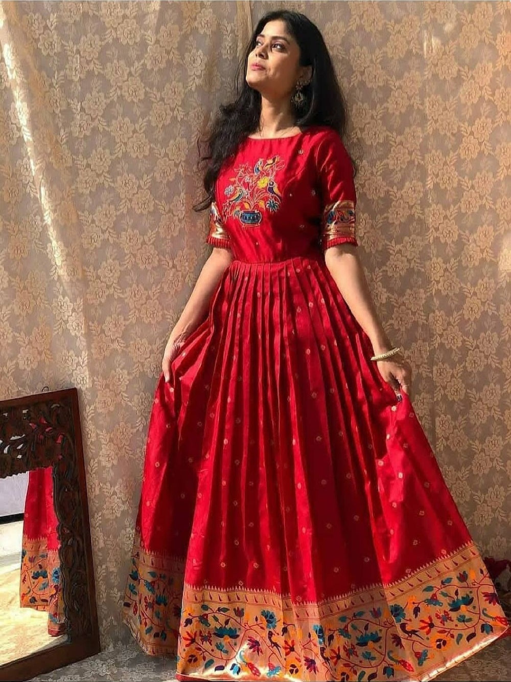 banarasi silk dress pattern Banarasi Silk Dress Pattern From Silk Saree Banarasi Silk Gown Canada