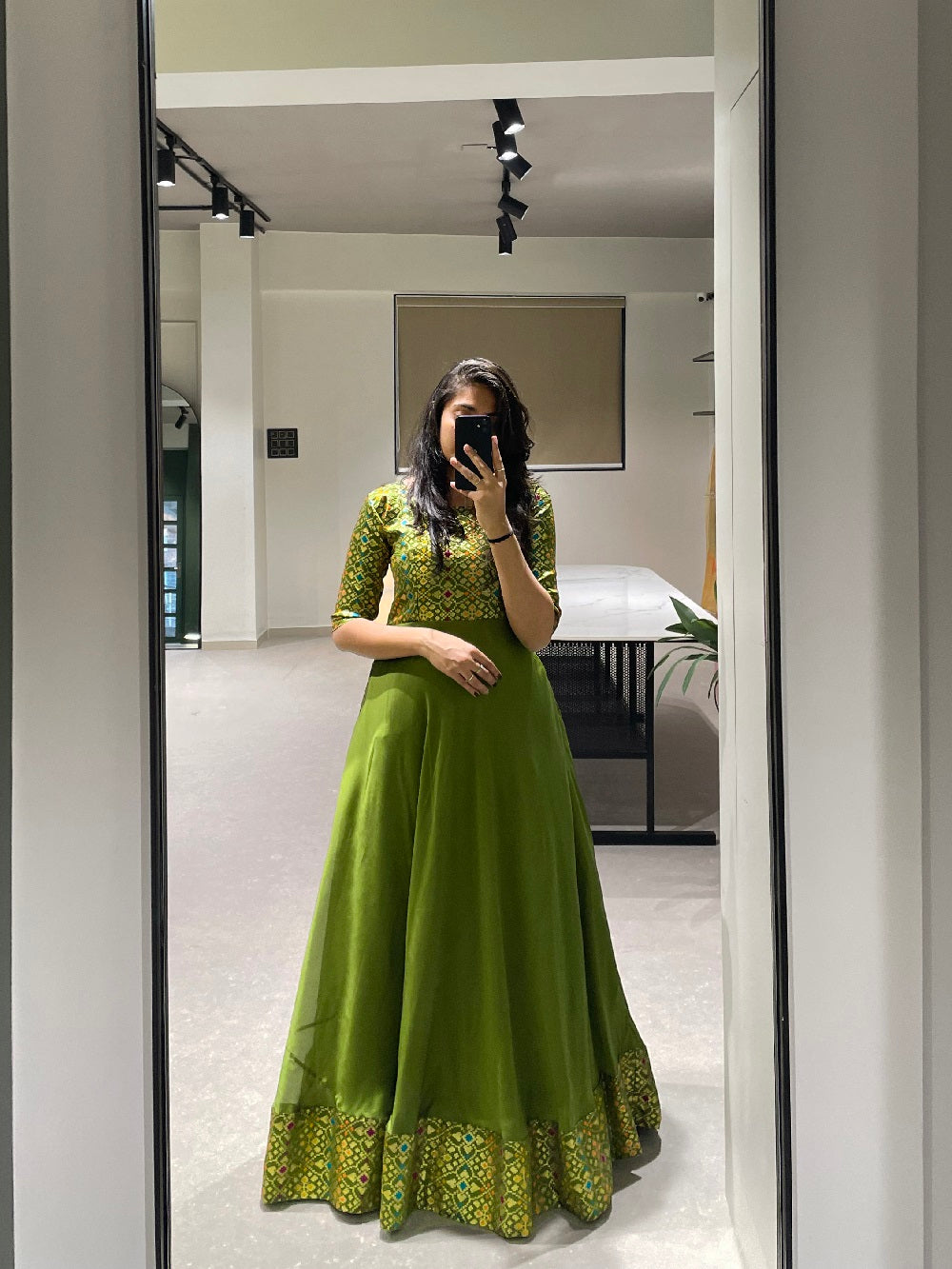 Parrot Color Weaving Zari Work rangoli Silk Dress Looknbook Art Parrot Color Weaving Zari Work rangoli Silk Dress Looknbook Art