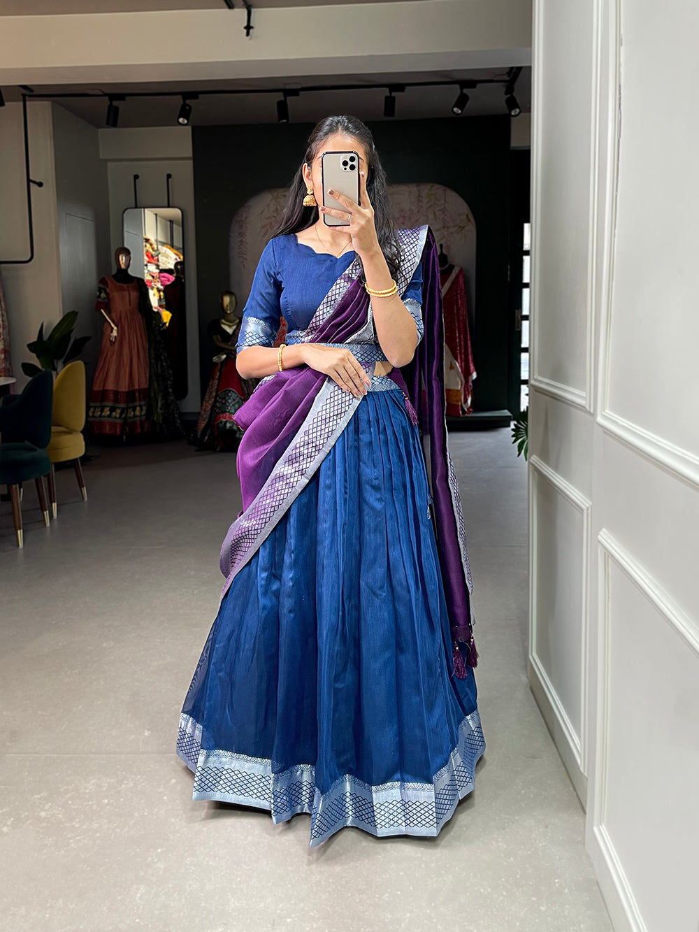 New Silk Fabric Lehenga Saree Designs Ideas ||South Indian Lehenga Saree  Designs Ideas - YouTube