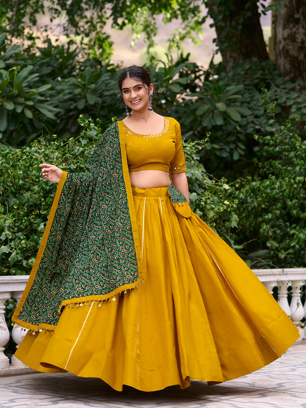 cotton ghagra dress Hetal Katha Cotton Lehenga Amaanyaa