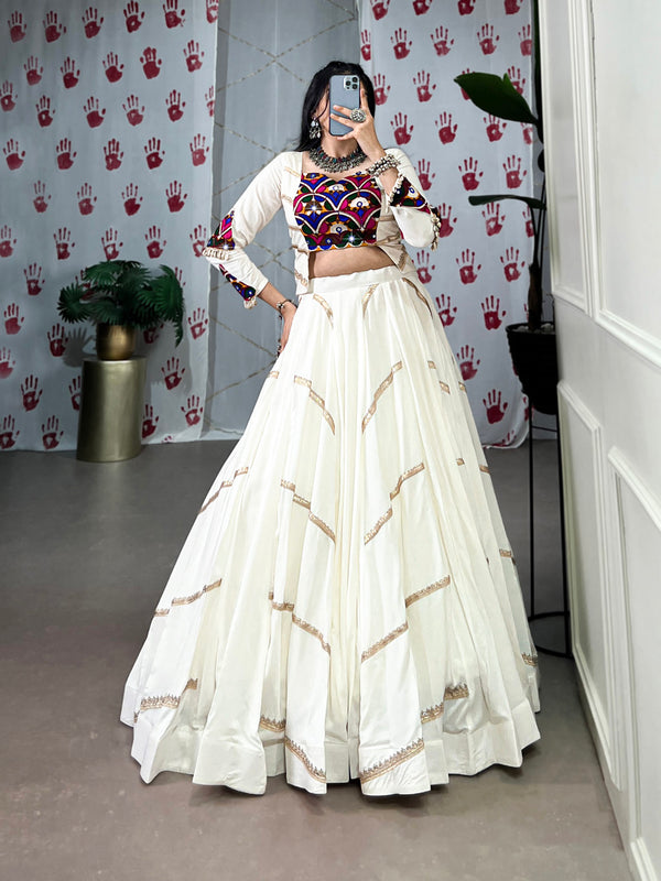 White Color Sequins Lace Touch up Rayon Chaniya Choli