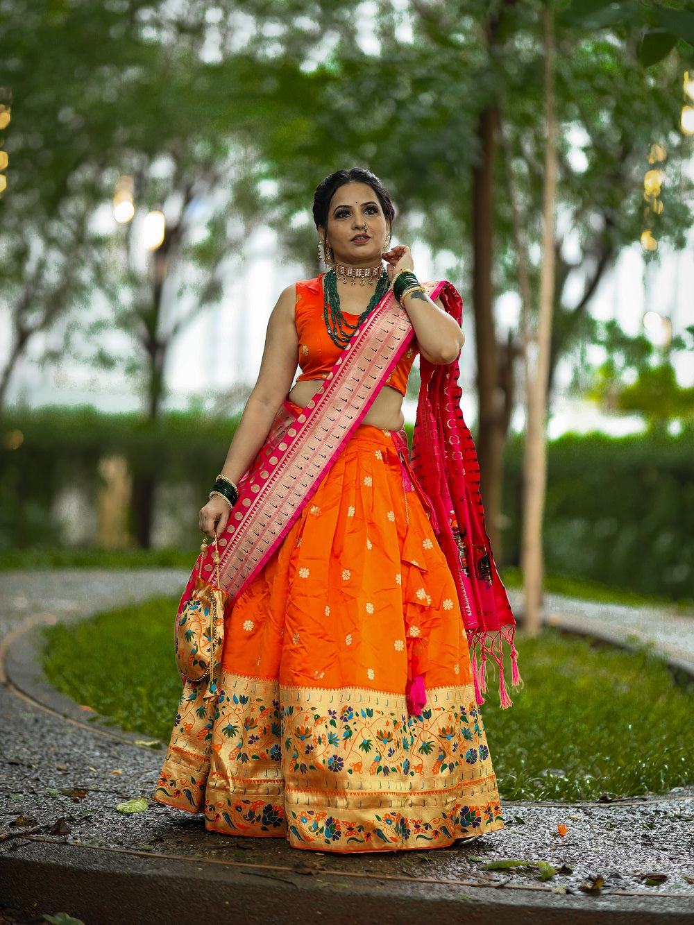 Buy Attractive Green Woven Paithani Silk Wedding Wear Saree - Zeel Clothing