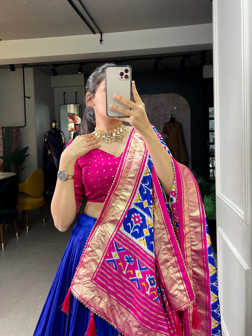 Exclusive Wedding Wear Royal Blue Tapeta Velvet Lehenga Choli With Machine  Diamond Embroidery Work - Fashion Mantra