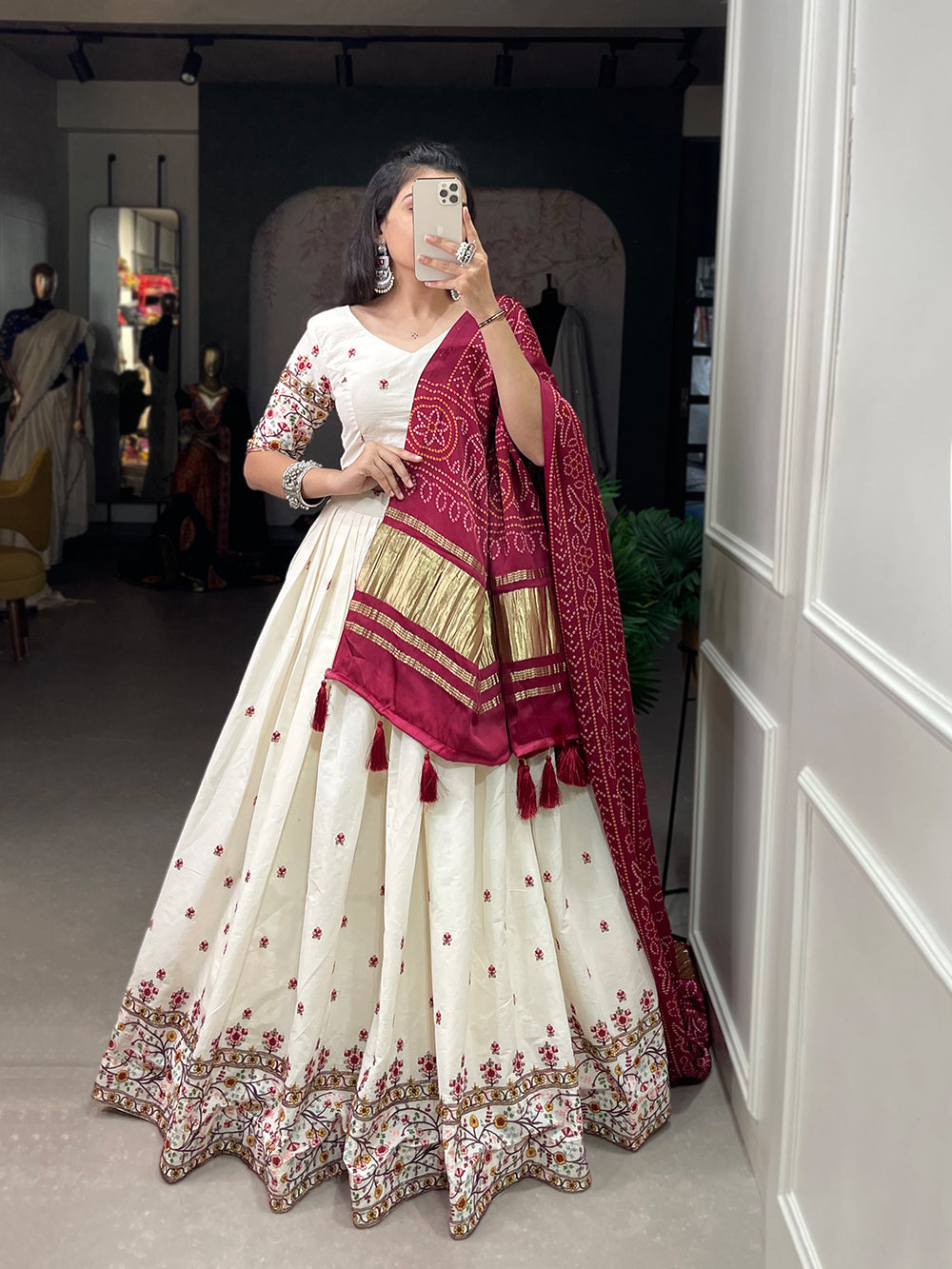 2 Tone Maroon Bridal Lehenga, Boutique, London, UK | White indian wedding  dress, Bridal outfits, Indian wedding wear