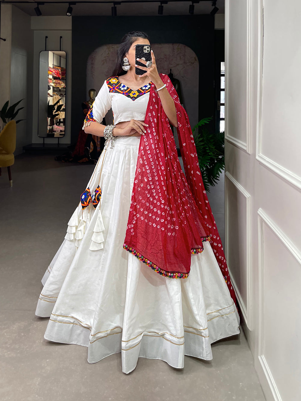Georgette Base White Color Lehenga With Designer Hand Work Blouse