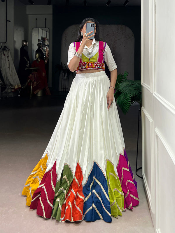 Multi Color Patch Work With Lace Touch Up Rayon Ghaghra Choli