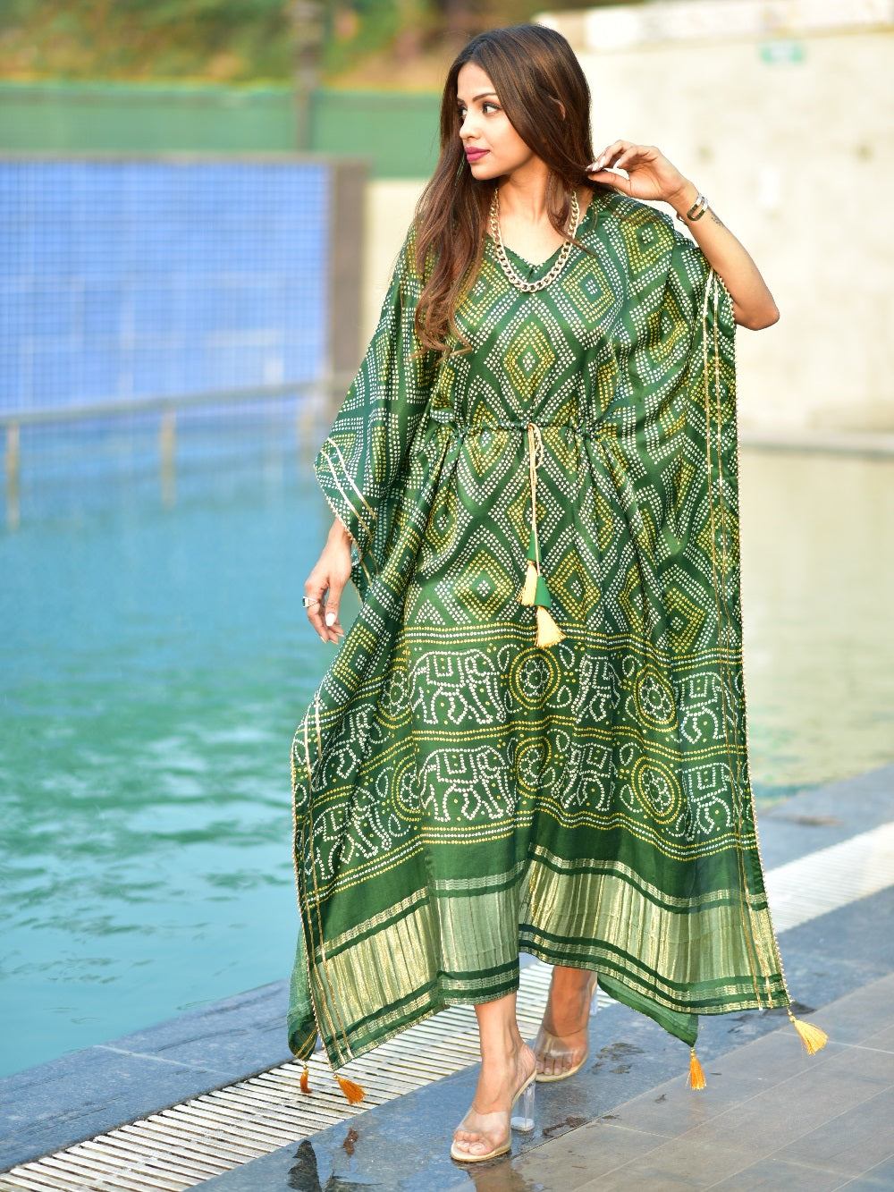 Gota patti kaftan Clearance