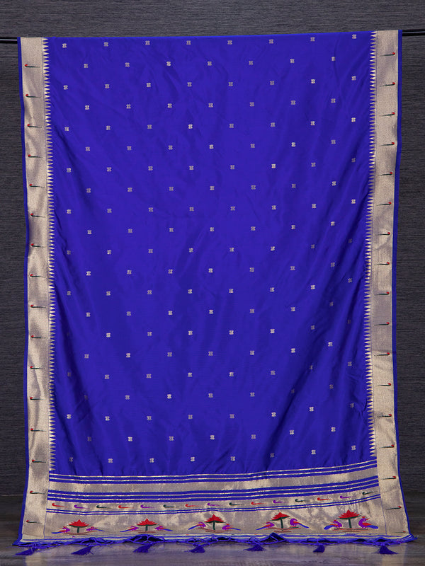 Blue Color Zari Weaving Work Jacquard Paithani Dupatta