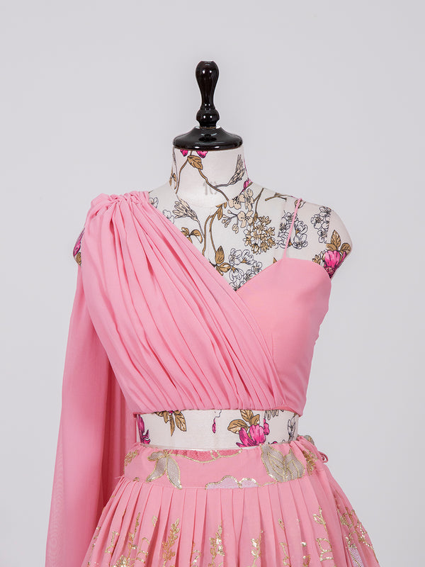Pink Color Georgette Ready Made blouse