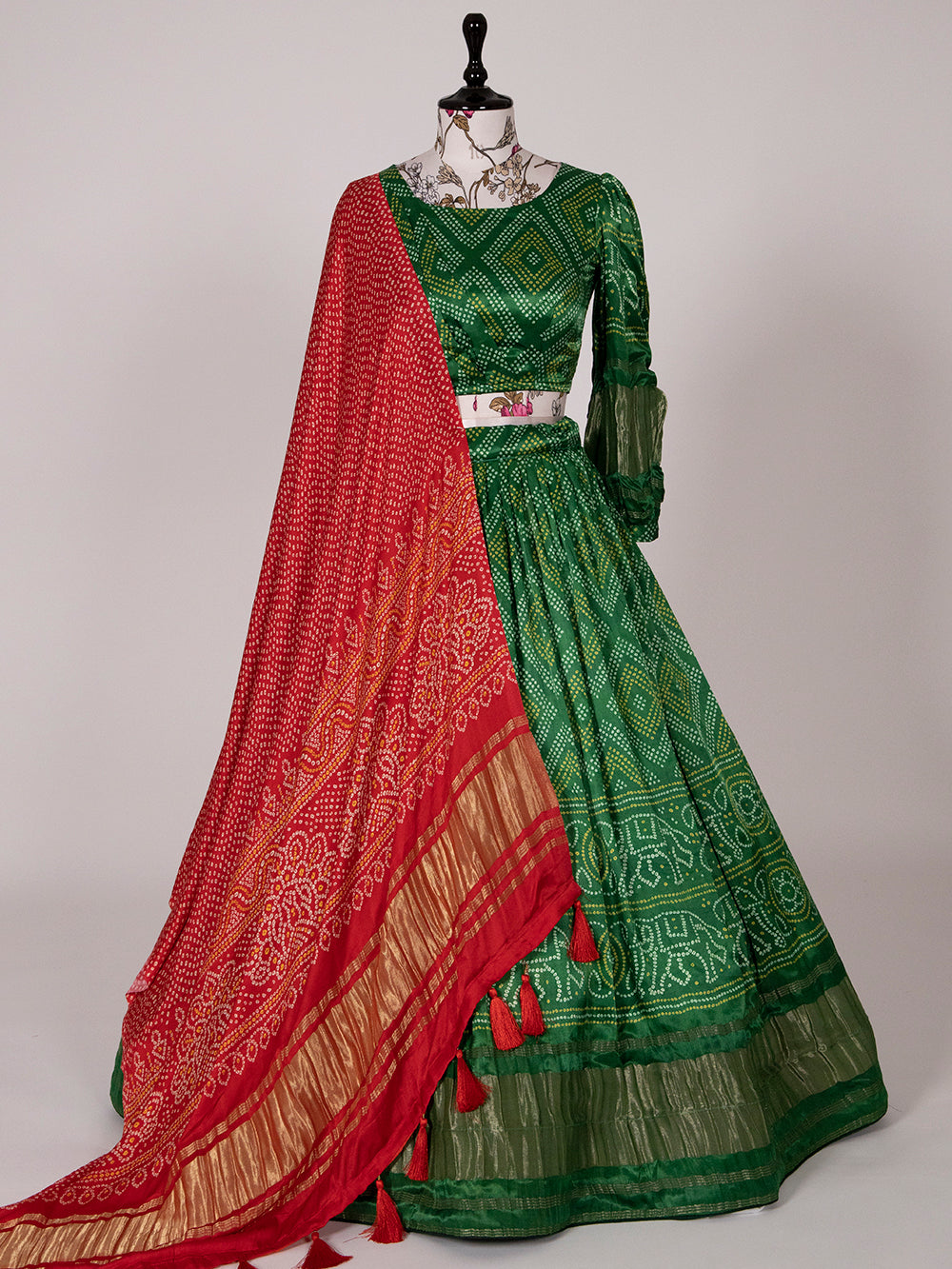 Red and Green Color Wedding lehenga | Indian bridal outfits, Indian bridal  dress, Wedding lehenga designs